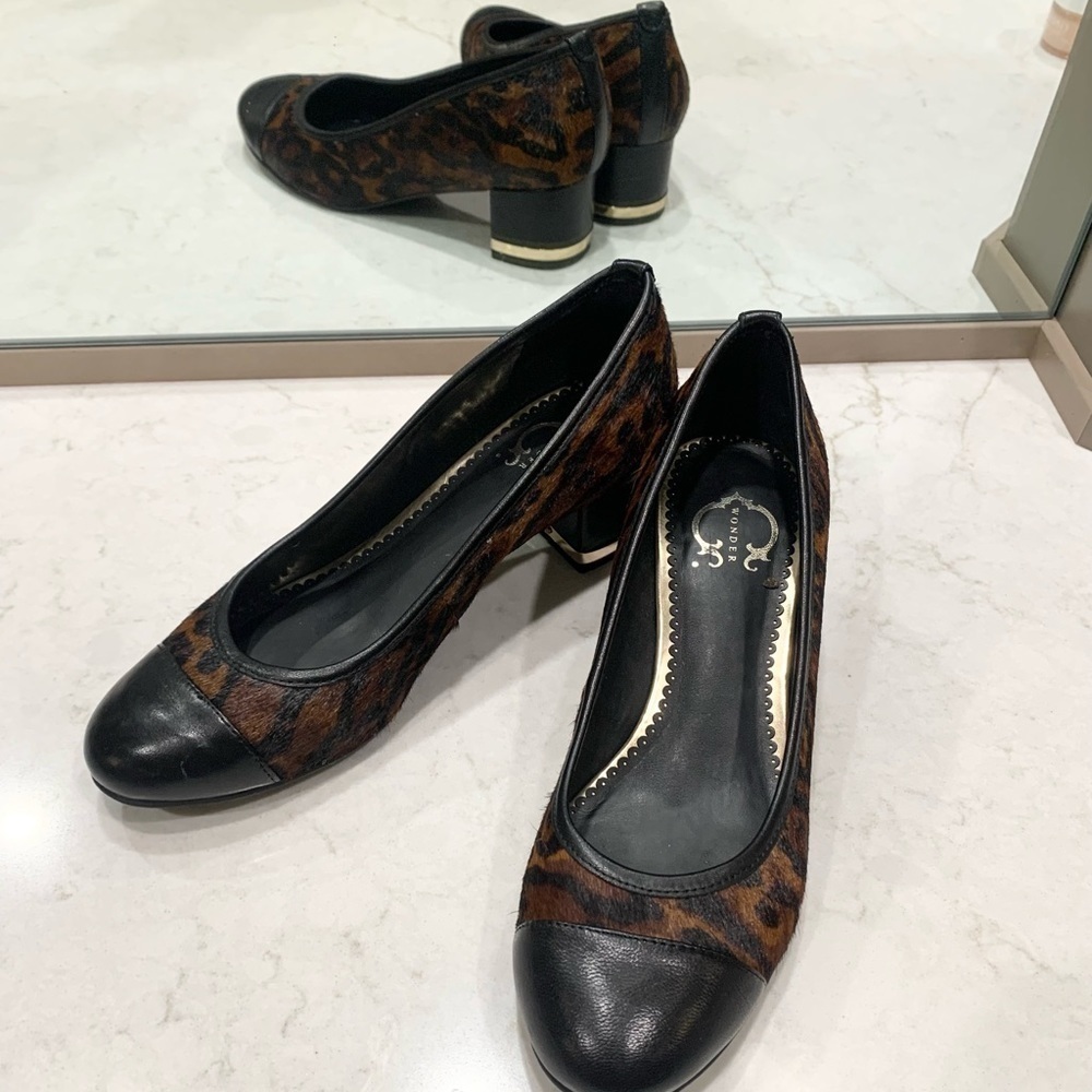𝅺c. Wonder Leopard calf hair and leather pumps Sz 6 1/2 - Picture 10 of 10